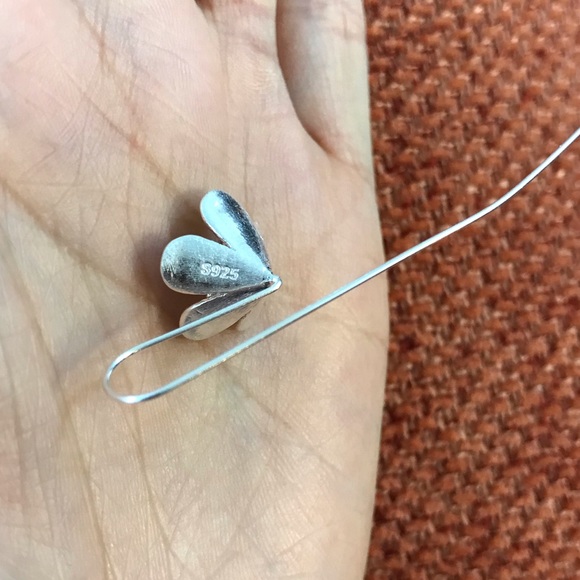 Japanese Cherry Blossom Floral Silver Loop Earring - Picture 6 of 7